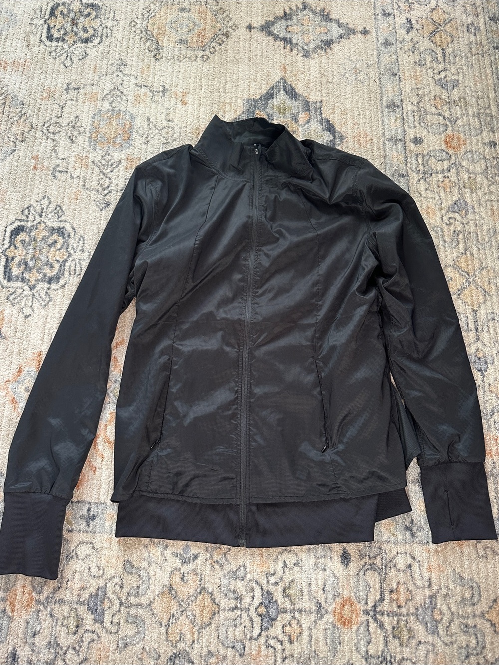 ZYIA Women's Black Windbreaker Jacket with Full Zip
